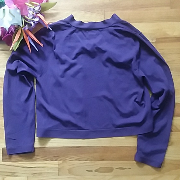 Lindsay Purple Long Sleeved Cropped Lightweight Cardigan Size XL - Picture 6 of 6